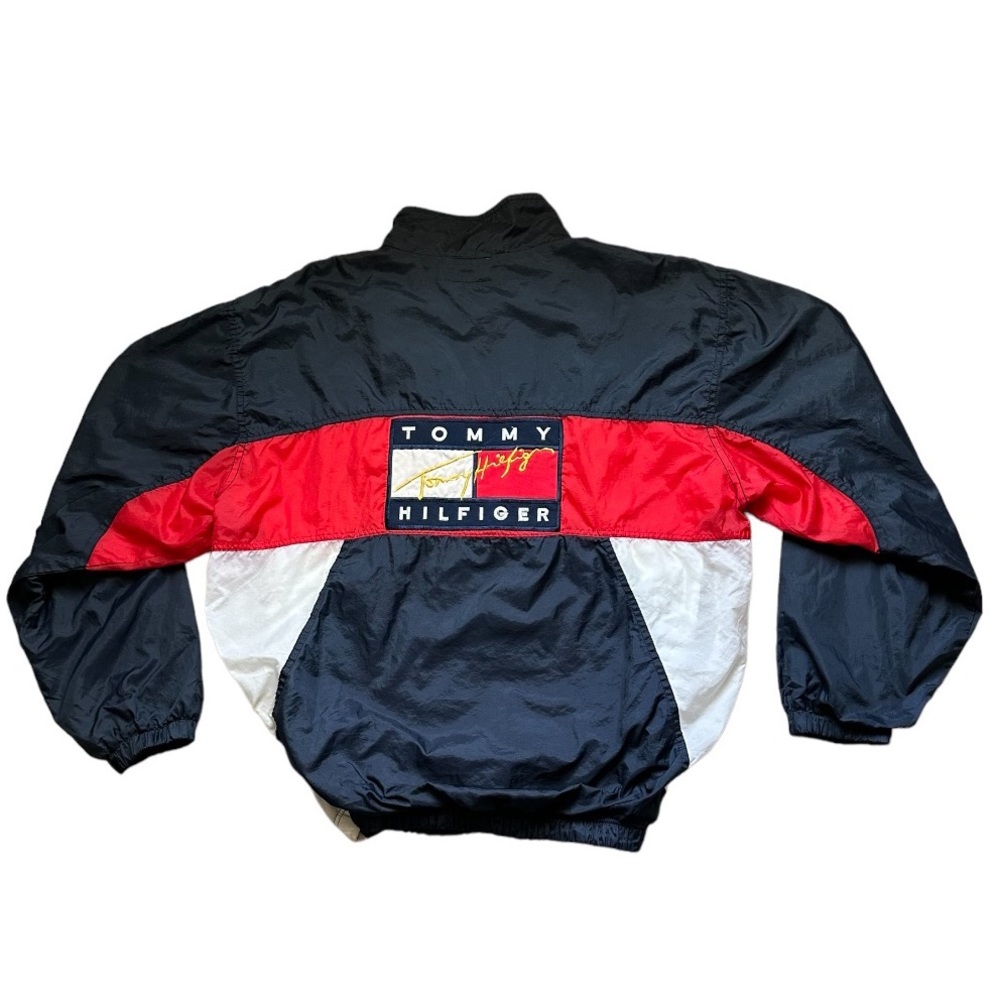 Rare Multicolored Vintage 90s Tommy Hilfiger Logo Zipper Jacket Windbreaker